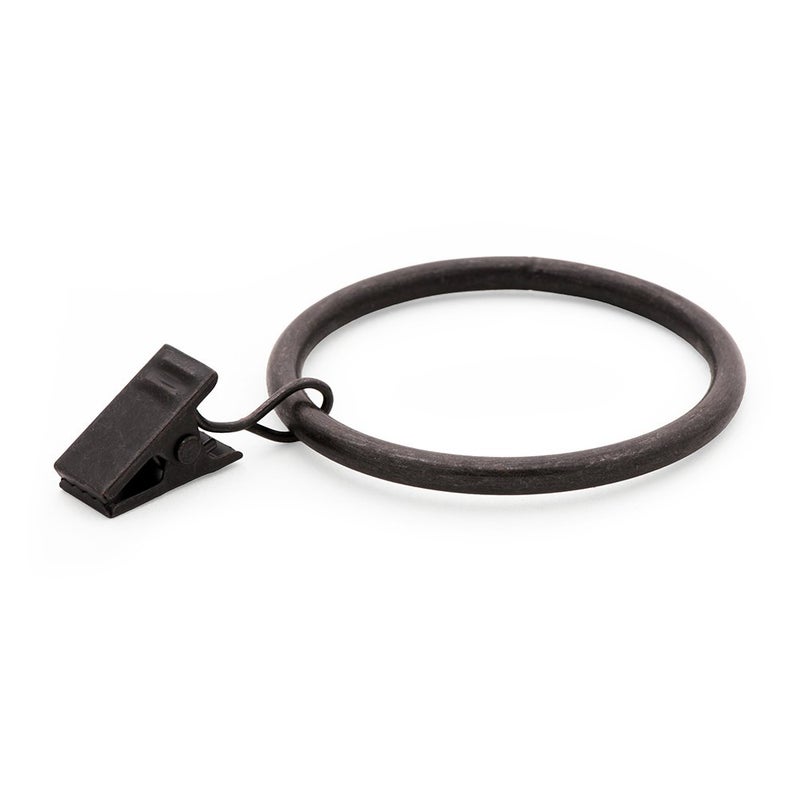 Ivilon Drapery Curtain Clips with Rings - Set of 14 Decorative Drapery Rings with Strong Clips 2" Diameter - Color Oil Rubbed Bronze (ORB) - Image 1